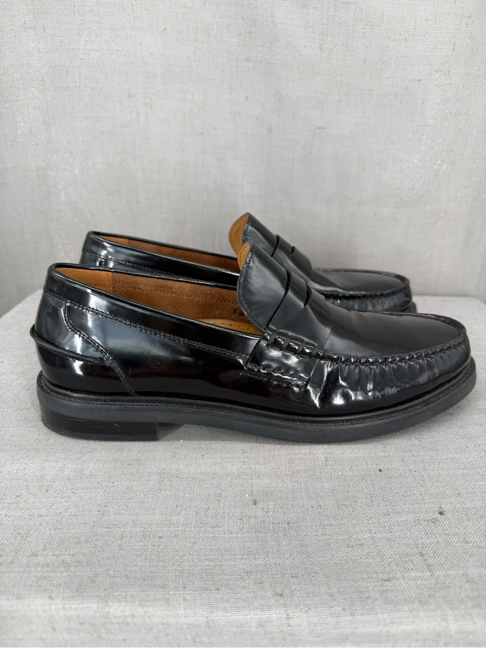 Cole Haan Pinch Prep Penny Loafer Black sz 8 Slip On Glossy  Dress Shoe